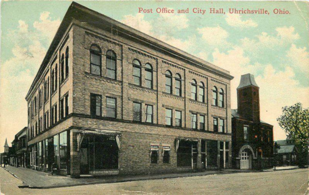 Post Office and City Hall, Uhrichsville, Ohio. 1910.