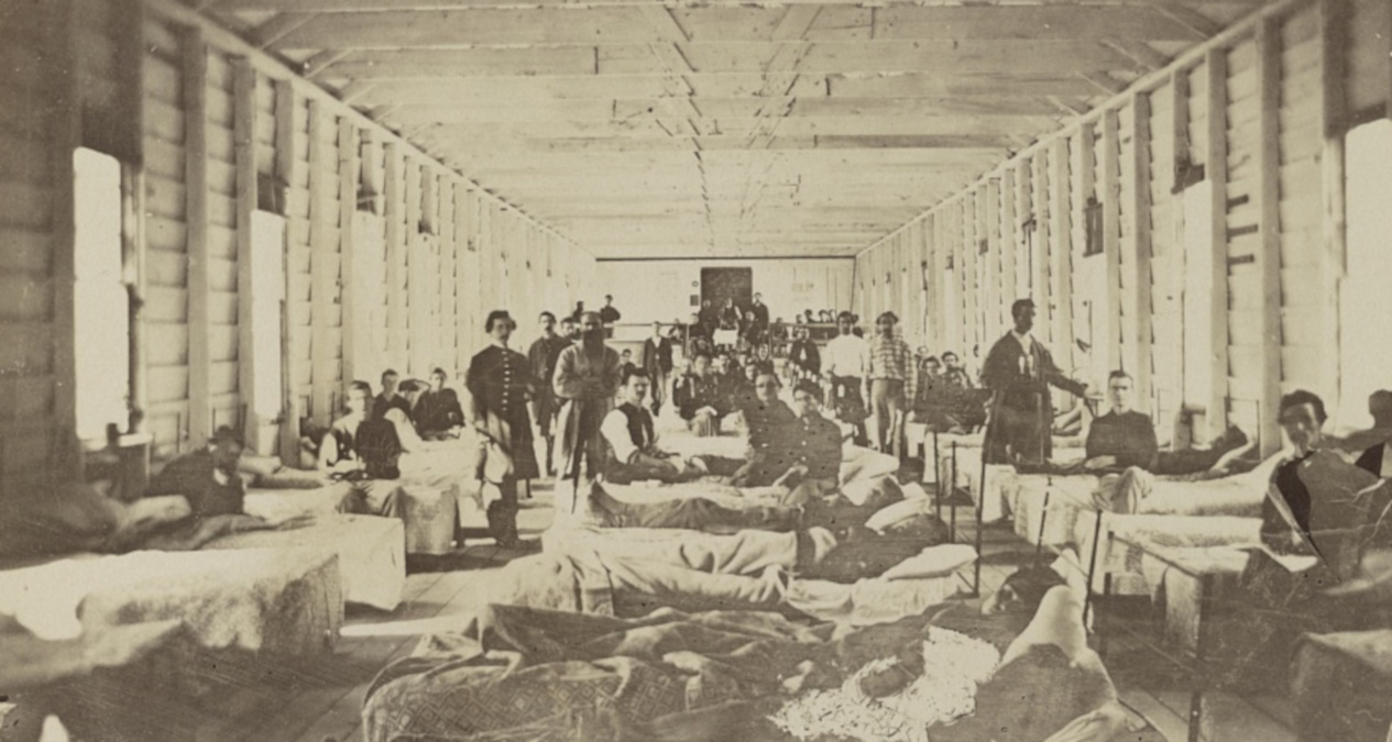 A ward in hospital at convalescent camp near Alexandria, Va.