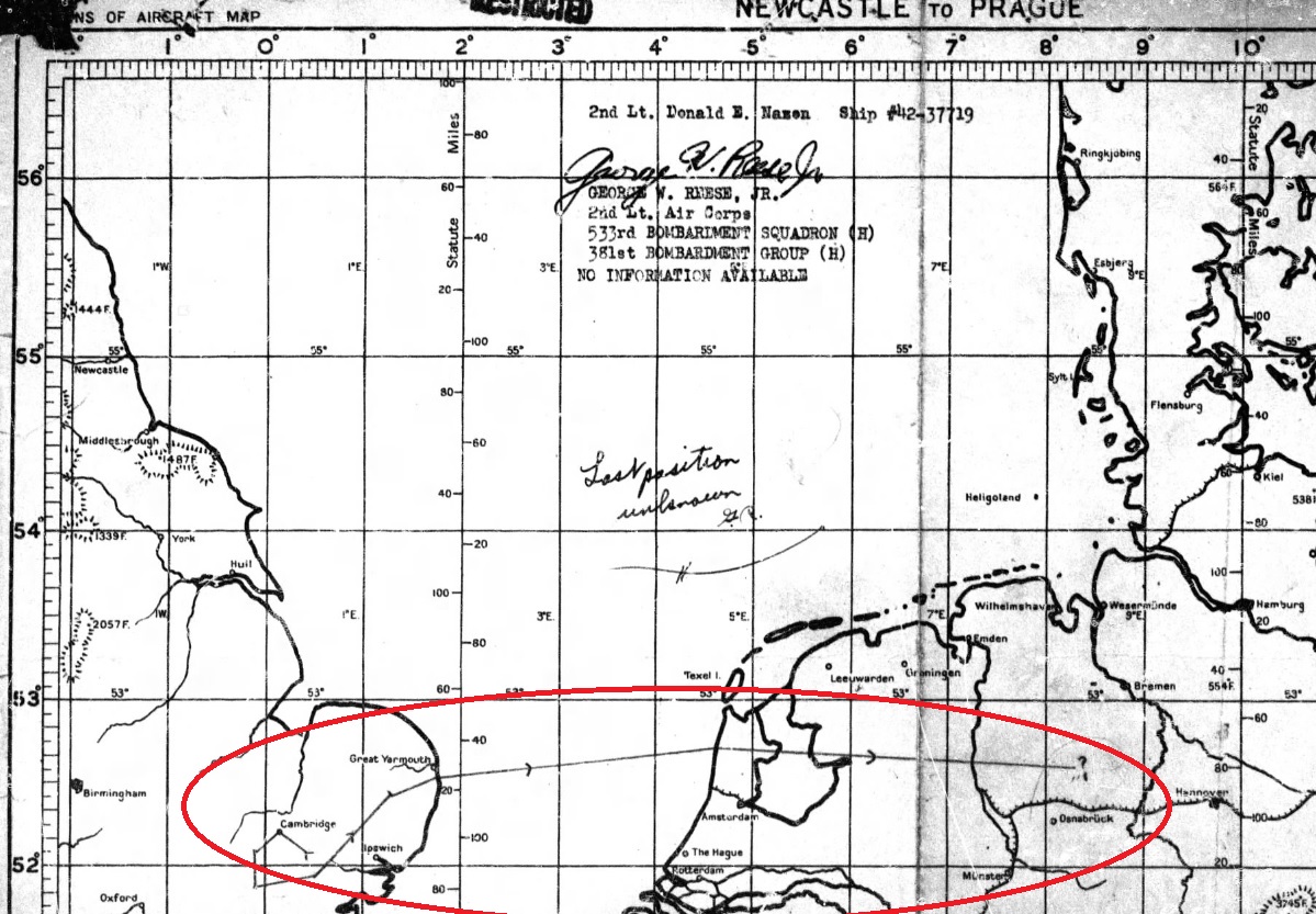 Last route of Sgt. Lab's B-17