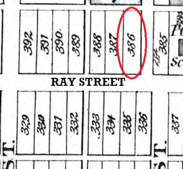 Lot 386 shown on the 1875 Tuscarawas County Atlas (Source: ancestry.com)