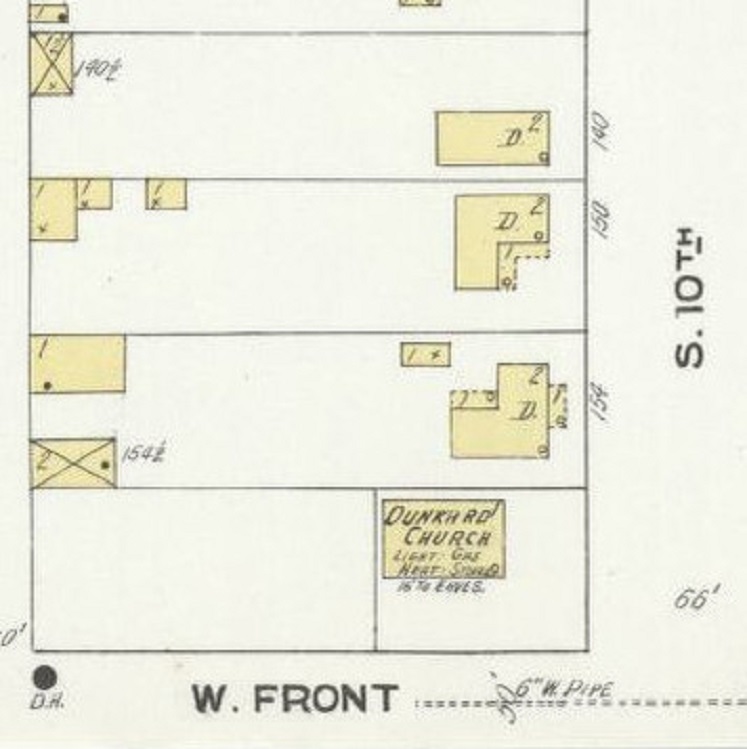 Joseph Axx's House shown on the 1910 Sanborn Fire Insurance Map.