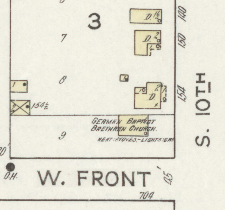 Joseph Axx's House shown on the 1914 Sanborn Fire Insurance Map.