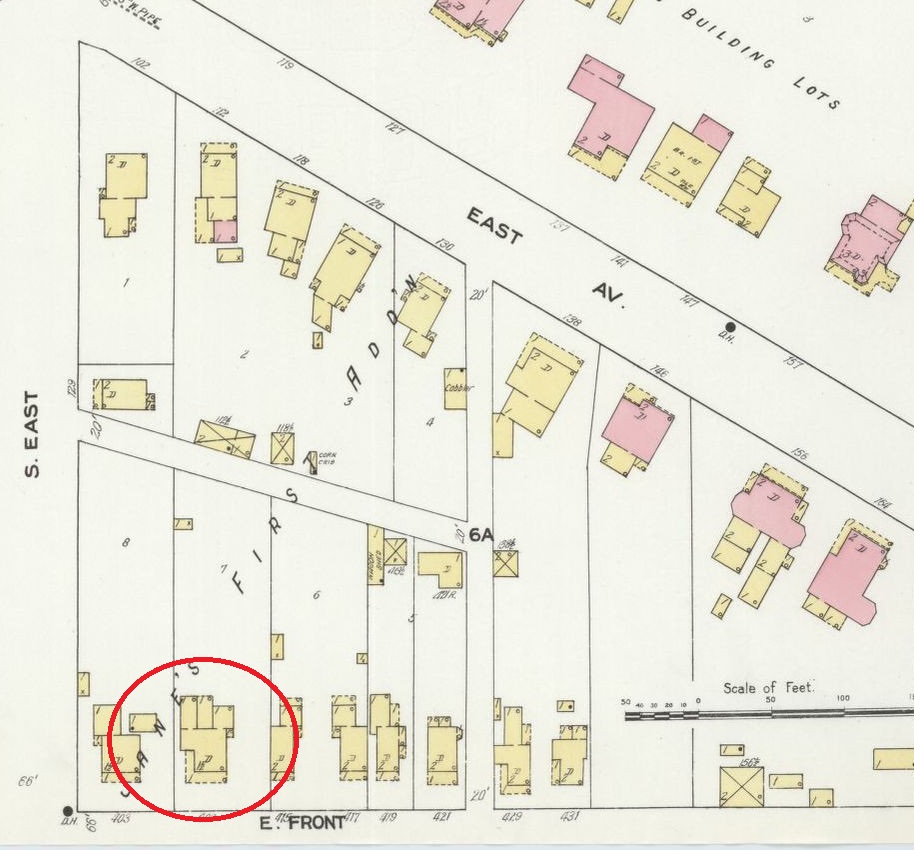 The Glauser House depicted on the 1910 Sanborne Fire Insurance Map for New Philadelphia. (Source: loc.gov)