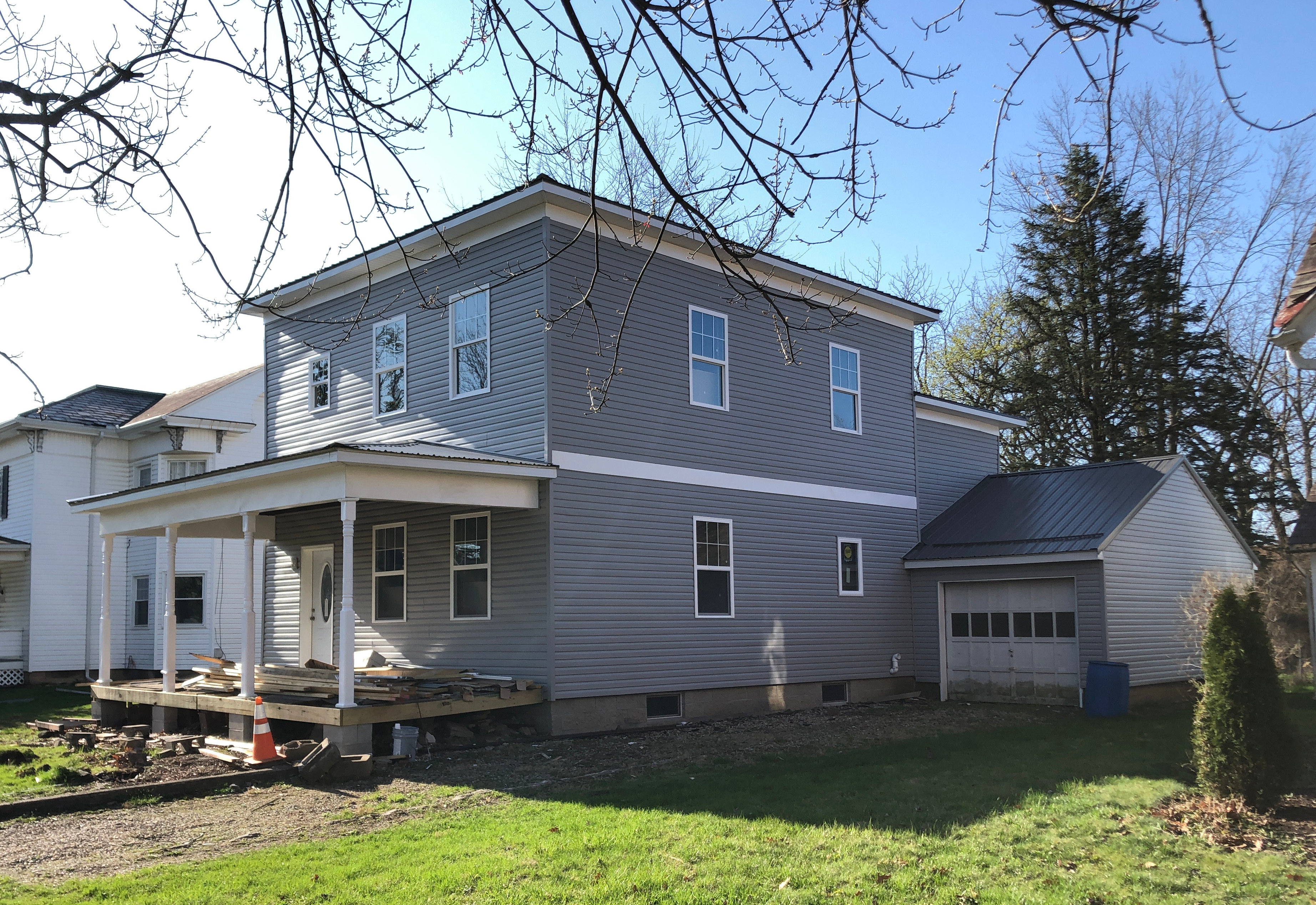 The Walton House on Fair Avenue NW undergoing repairs, April 2022.