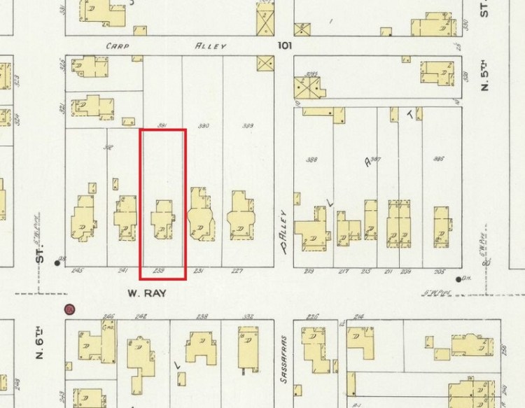 Location of the Hartman house on West Ray Street, 1910. (Source: loc.gov)