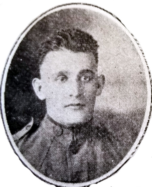Bugler Victor J. Mattevi, 1918. (Source: "Soldiers of the Great War", Volume 2, found at archive.org)