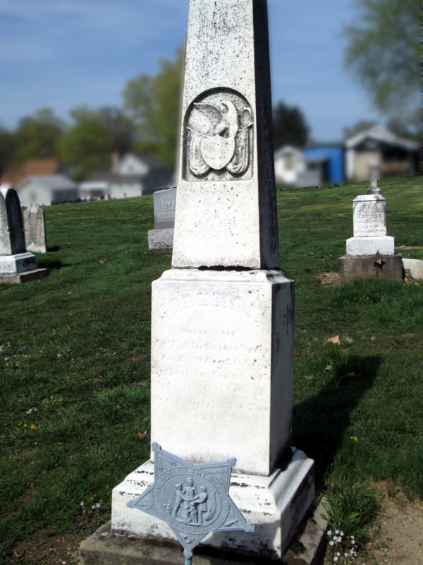 Private Francis Blickensderfer's monument in Gnadenhutten-Clay Union Cemetery, Gnadenhutten. (Source: findagrave.org)