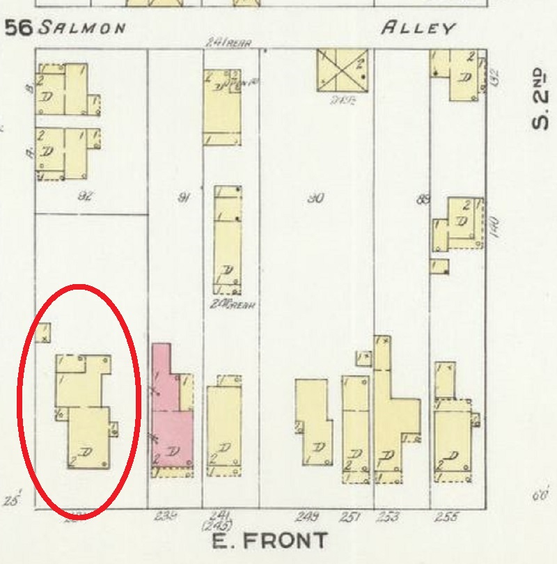 The Crescio House as depicted on the 1910 Sanborne Fire Insurance Map. (Source: loc.gov)