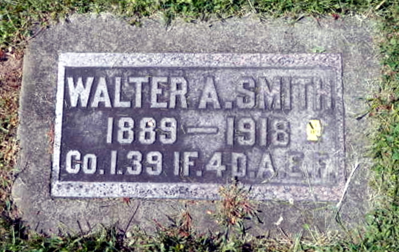 Private Walter A. Smith's headstone at Calvary Cemetery, New Philadelphia. (Source: findagrave.com)