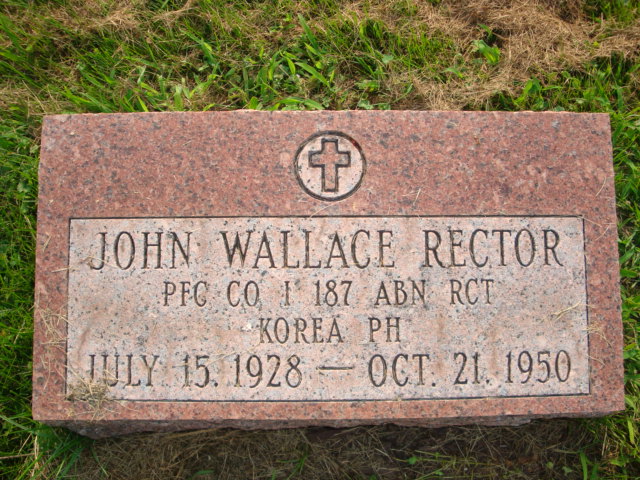 PFC John W Wallace's headstone in Hanover Cemetery, Licking County, Ohio. (Source: findagrave.com)