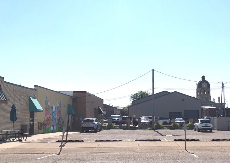 The location of the Manley House on 2nd Street NW, New Philadelphia, 2022.