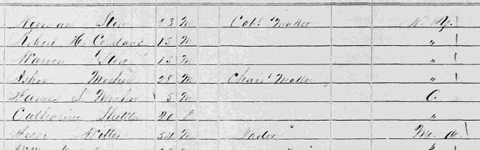 Norman Stow recorded as being a Cabinetmaker in the 1950 United States Census. (Source: familysearch.org)
