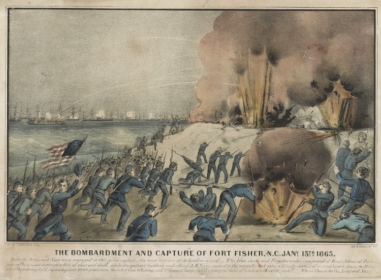 Depiction of the Battle of Fort Fisher, North Carolina. (Source: loc.gov)