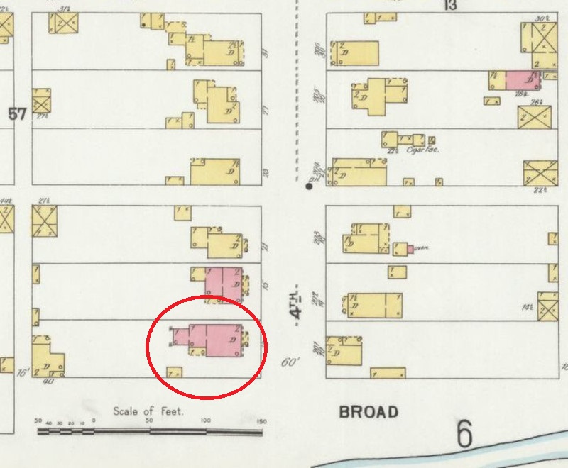 The Hammond House as it appeared on the 1899 Sanborne Fire Insurance Map. (Source: loc.gov)