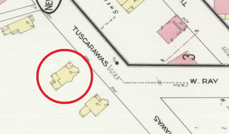 The McCullough House depicted on the 1910 Sanborne Fire Insurance Map. (Source: loc.gov)