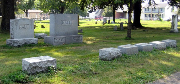 The Hall Family plot located in the Fair Street Cemetery, New Philadelphia, 2012. (Source: findagrave.com)
