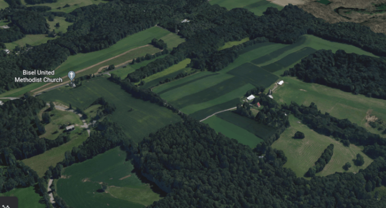 Modern view of the Wise Family property in Fairfield Township, Tuscarawas County. (Source: earth.google.com)