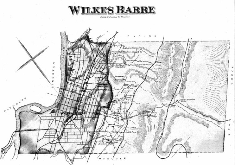 Charles Haupt was born in Wilkes-Barre, Pennsylvania in 1833. Map from 1873. (Source: ancestry.com)