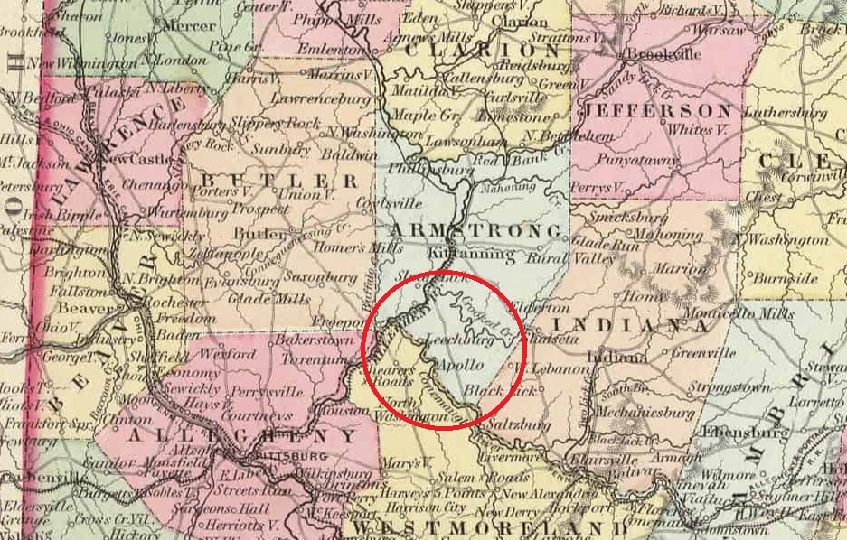 Israel Rumbaugh was born in the southern part Armstrong County, Pennsylvania. (Source: wikipedia.com)