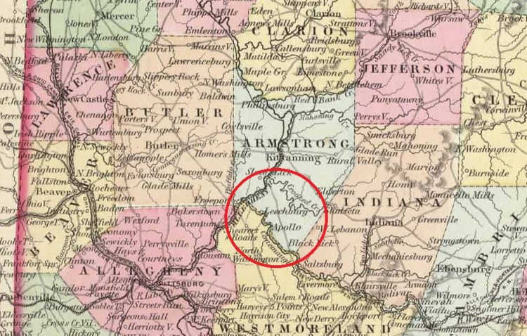 Israel Rumbaugh was born in the southern part Armstrong County, Pennsylvania. (Source: wikipedia.com)