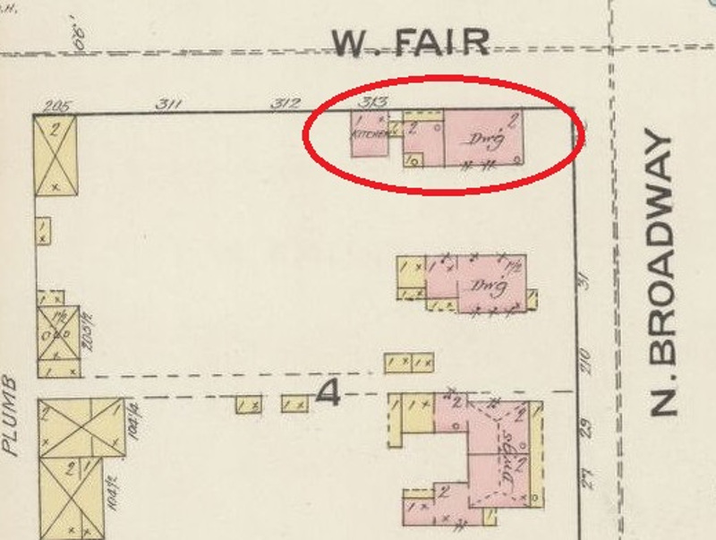 The Hay House depicted on the 1887 Sanborne Fire Insurance Map for New Philadelphia. (Source: loc.gov)