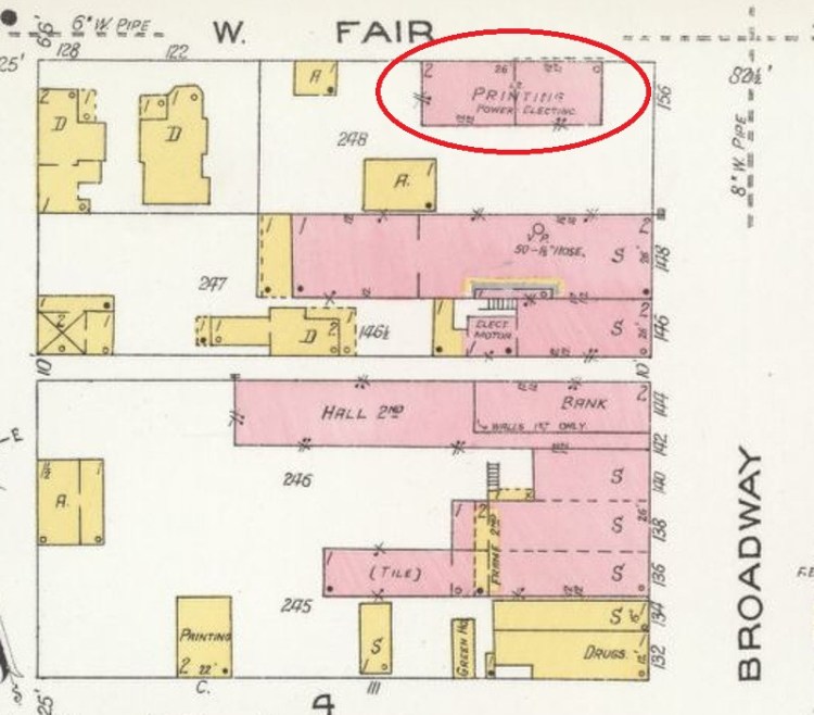 The Hay property after being purchased by the New Philadelphia Daily Press, 1926. (Source: loc.gov)