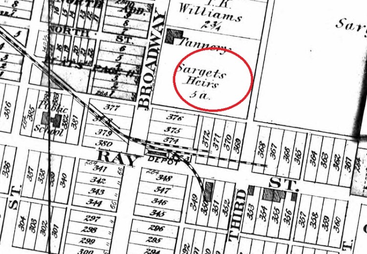 The location of the Brown House on the 1875 Atlas of Tuscarawas County. (Source: ancestry.com)