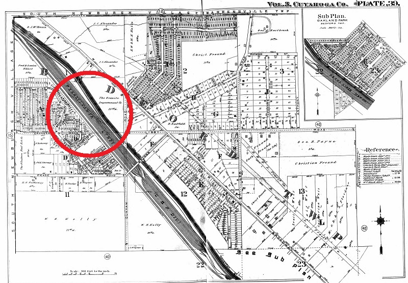 Location of the accident near Bedford, Ohio from the 1914 Atlas of Cuyahoga County. (Source: ancestry.com)