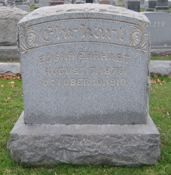 Edgar Ehrhart's headstone in East Avenue Cemetery, New Philadelphia, Ohio, 2012. (Source: findagrave.com)