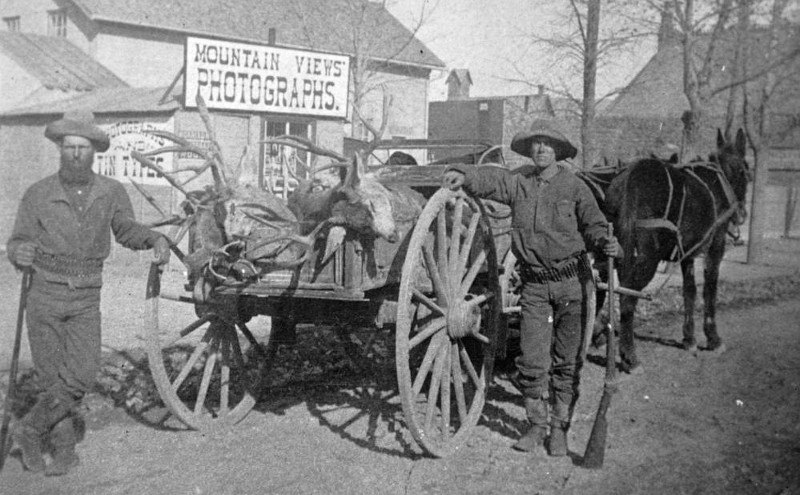 Photograph of two Colorado hunters with antelope, 1878. (Source: Denver Public Library; accessed on https://dp.la/)