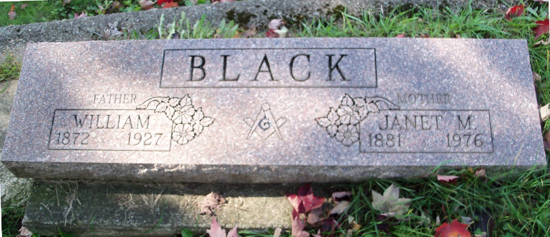 William Black's headstone in the German Cemetery, Mineral City, 2016. (Source: findagrave.com)