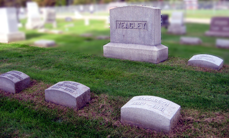 The Yeagley family plot in East Avenue Cemetery, New Philadelphia, 2011. (Source: findagrave.com)