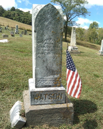 William Watson's headstone in the Taylor Cemetery, Coshocton County, Ohio, 2010. (Source: findagrave.com)