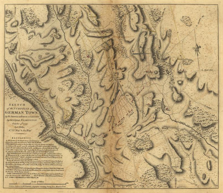 Map of the Battle of Germantown, October 1777. (Source: loc.gov)