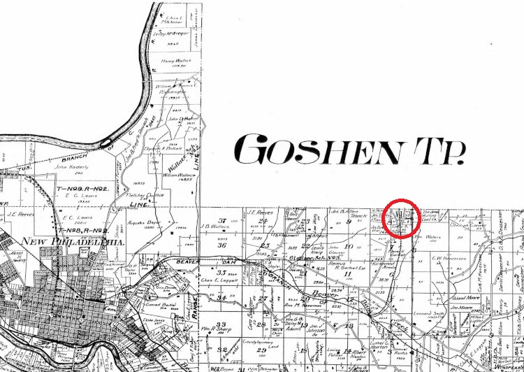 Location of the Mullins Mine and the community of Little Egypt, 1908. (Source: ancestry.com)