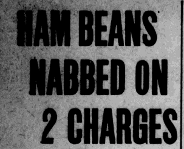 Headline from the New Philadelphia newspaper announcing charges against Hamilton Bean for hosting the cockfight, February 1912. (Source: newspaperarchive.org)