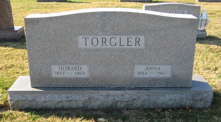 Howard Torgler's headstone in East Avenue Cemetery, New Philadelphia, 2012. (Source: findagrave.com)