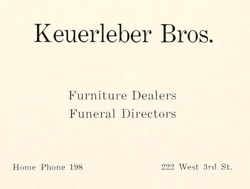 A Keuerleber Bros. advertisement in a Dover High School Yearbook, 1915. (Source: ancestry.com)