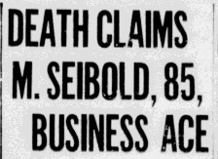 Michael Seibold's death reported in the New Philadelphia newspaper, January 1934. (Source: newspaperarchive.com)