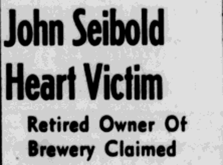 John Seibold's death reported in the New Philadelphia newspaper, January 1951. (Source: newspaperarchive.com)