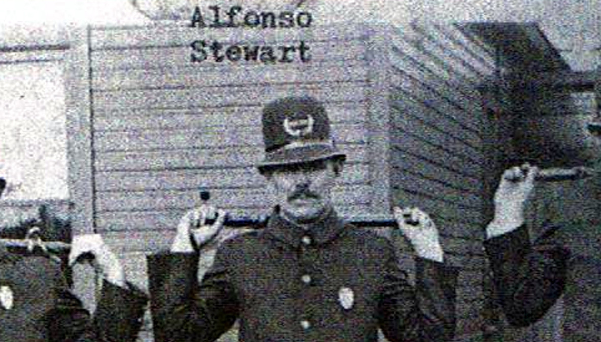 Picture of Alfonso Stewart found on page 128 of Fred Miller's book "Images of America: Tuscarawas County Ohio", 2000.