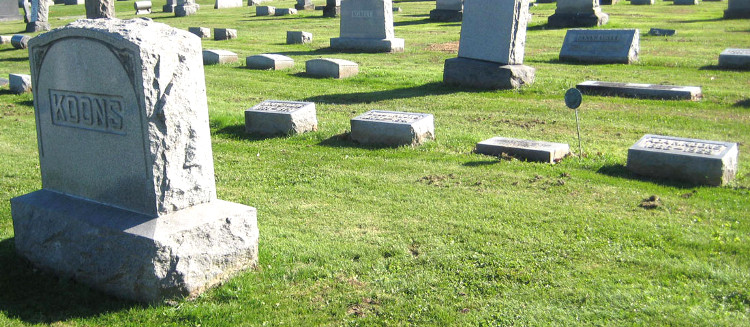 The Koons Family plot in East Avenue Cemetery, New Philadelphia, Ohio, 2011. (Source: findagrave.com)