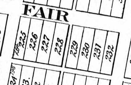 Lots 229. 230. 231, 232 from a Map of New Philadelphia in the 1875 Tuscarawas County Atlas. (Source: ancestry.com)