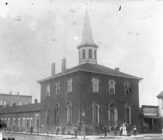 Peter Schmidt did brick and stone work on the second Tuscarawas County Courthouse. (Source: tuschs.org)