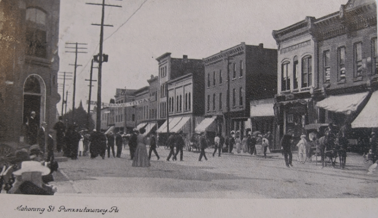 The main street in Punxsutawney, Pennsylvania, c. 1910. (Source: ebay.com)
