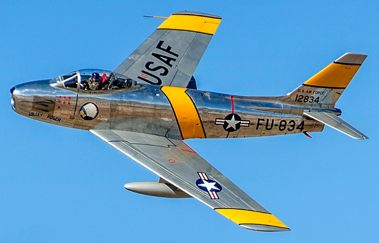 F-86 Sabre during the Heritage Flight Training Course at Davis-Monthan AFB, Tucson, Ariz., Mar 5, 2016. (U.S. Air Force photo by J.M. Eddins Jr.; Source: Wikipedia.com)