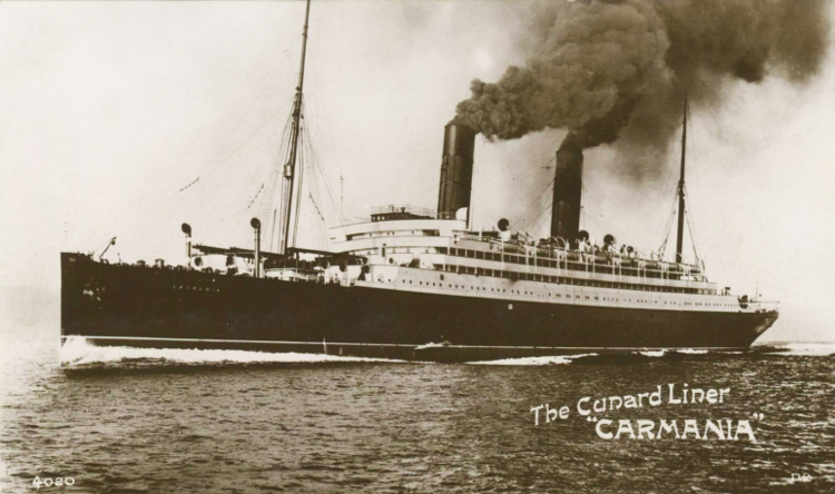 A postcard of the Cunard Liner RMS Carmania, 1913. (Source: archive.org)