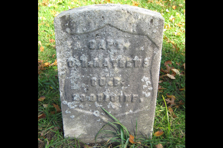 Though Maj. Charles H. Mathews was cremated, his headstone is in Fair Street Cemetery, New Philadelphia, Ohio, 2013. (Source: findagrave.com)