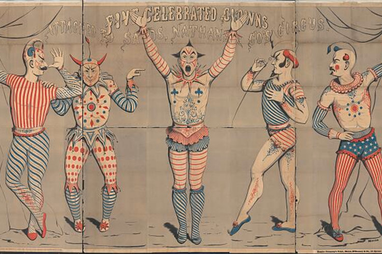 1850s depiction of circus clowns. (Source: loc.gov)