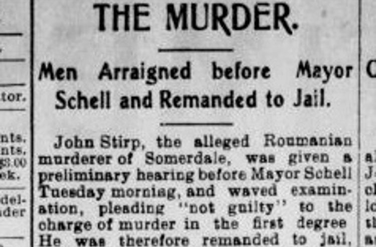 New Philadelphia newspaper account of the murder of Tony Brand by Dan Stirp, August 1906. (Source: newspaperarchive.com)